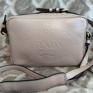 PRADA Beige Crossbody Handbag Purse